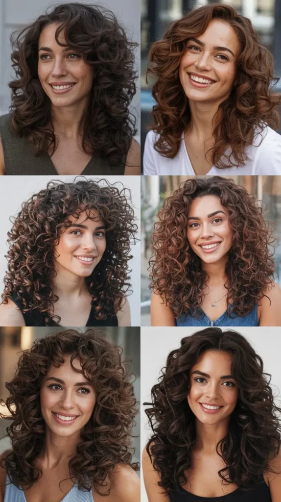 Curly Lob with Face-Framing Layers