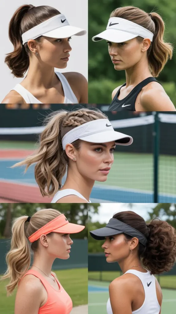 Mid Ponytail With Visor