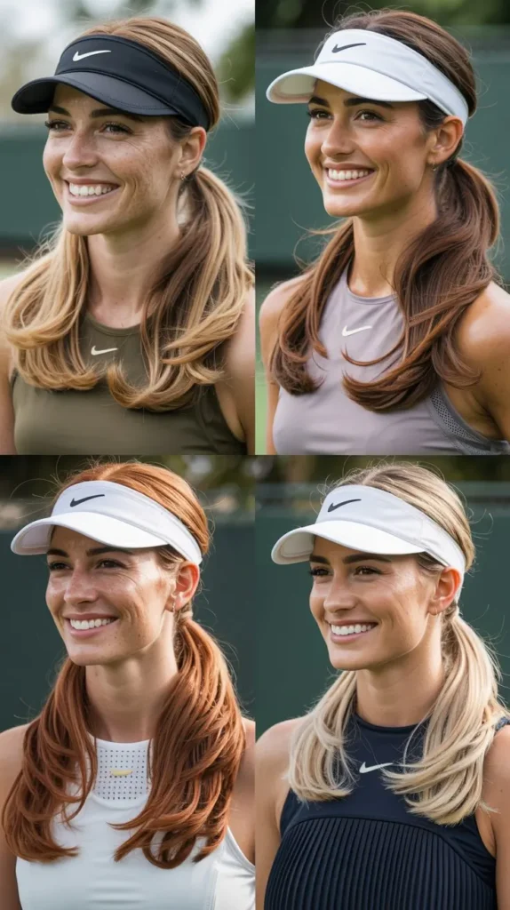 . Layered Ponytail With Visor