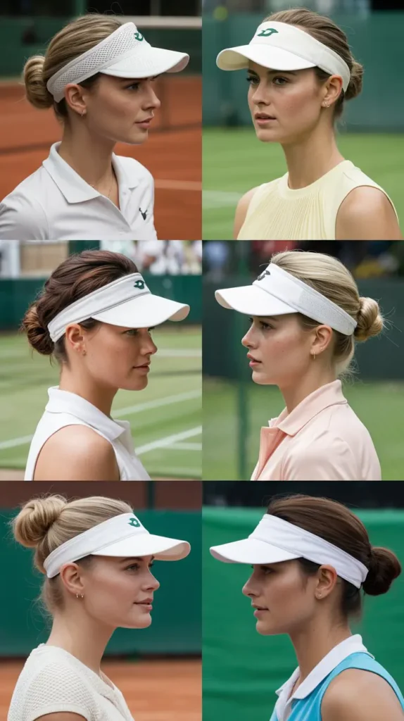 Classic Tennis Bun With Visor