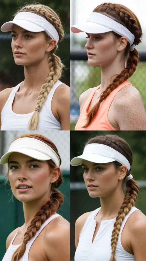 17. Rope Braid Ponytail With Visor