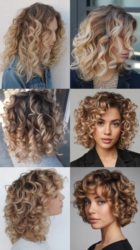 Curly Blonde Balayage