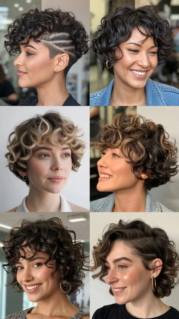 Short Curly Layers with Undercut