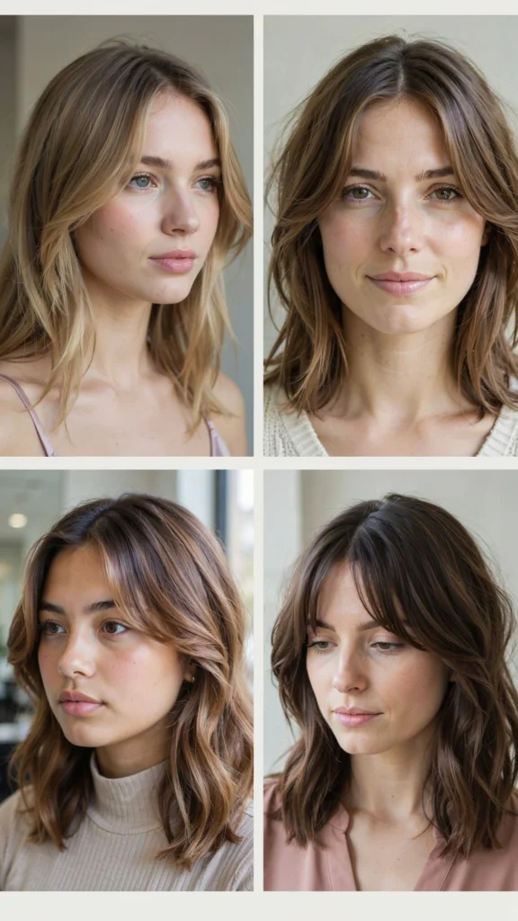  Side-Swept Bangs With Medium Layers