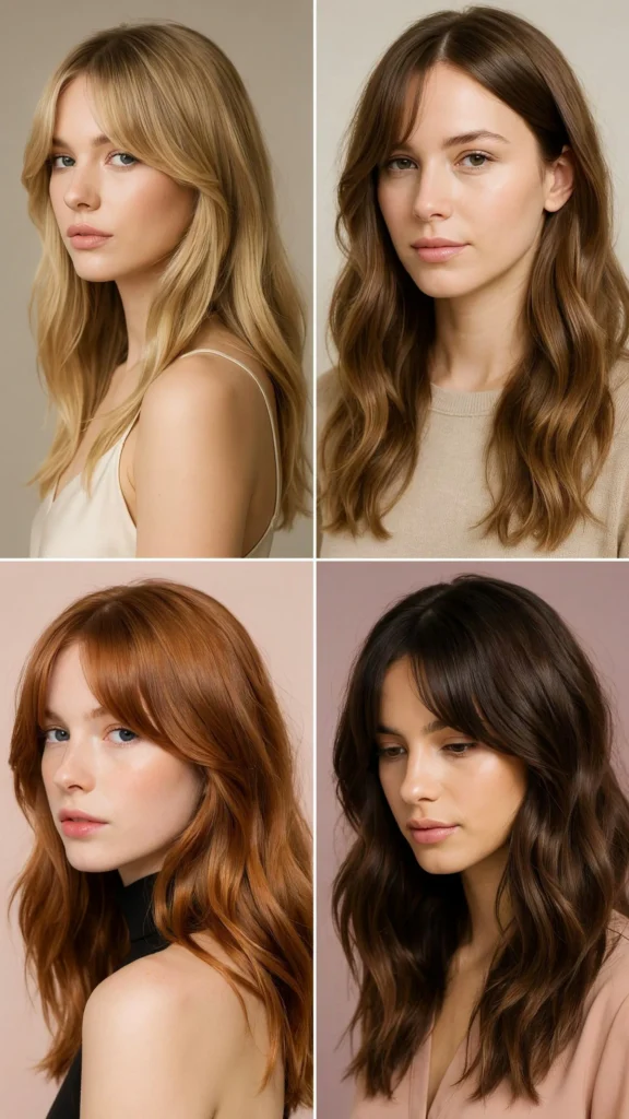 Long Wavy Layers With Bardot Bangs