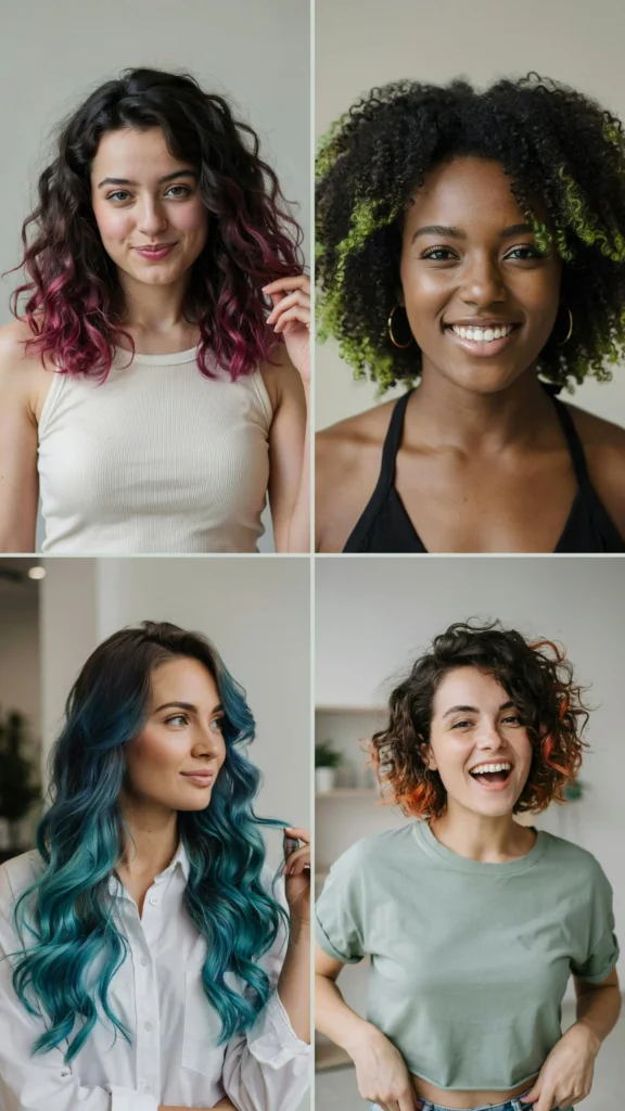 Curly Cut With Colored Tips