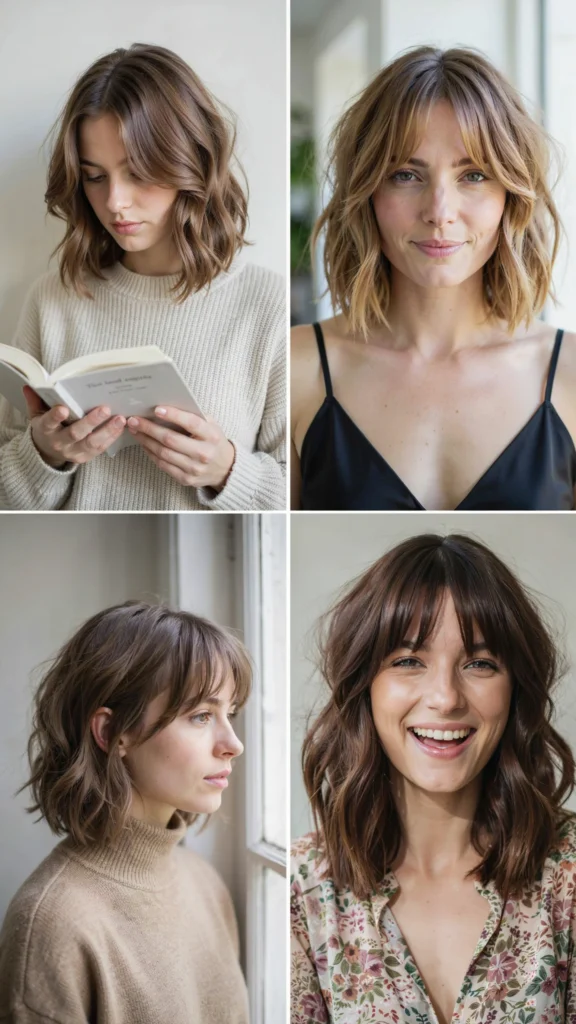  Wavy French Bob With Side Bangs