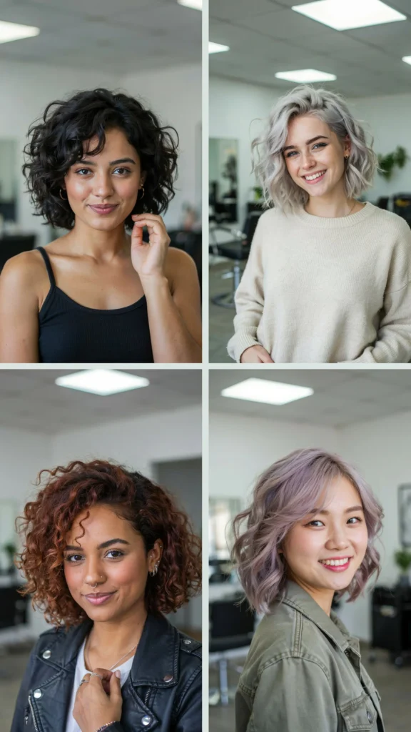 Curly Asymmetrical Cut