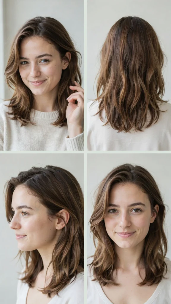 Side Part Tousled Layered Medium Hair