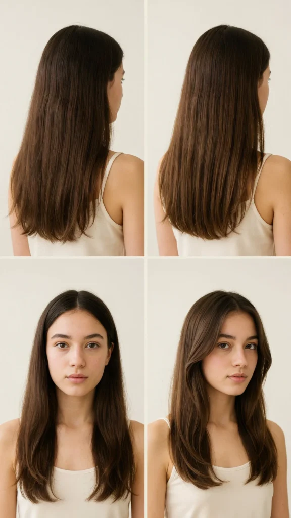 6. Face-Framing Layers for Thick Dark Brown Hair