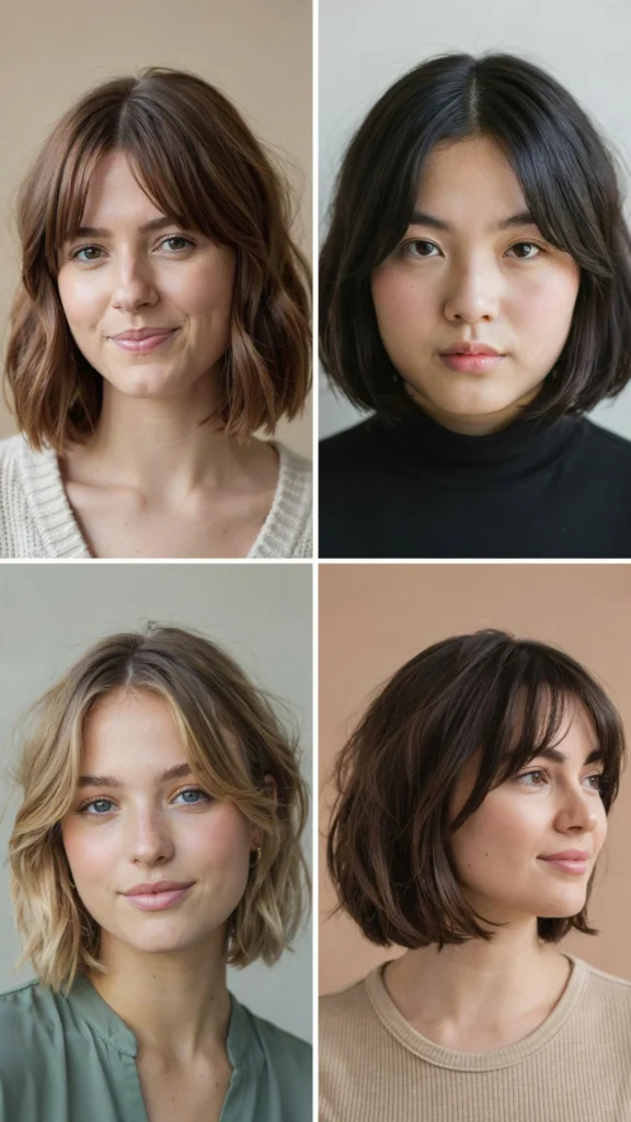 Short Bob With Curtain Bangs