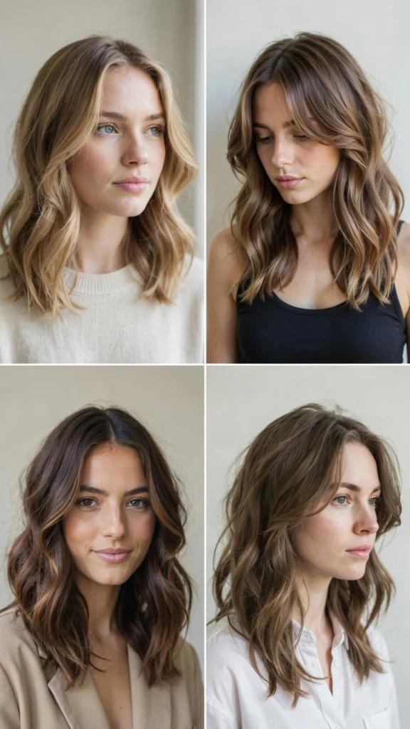 Medium Wavy Layers for Round Faces