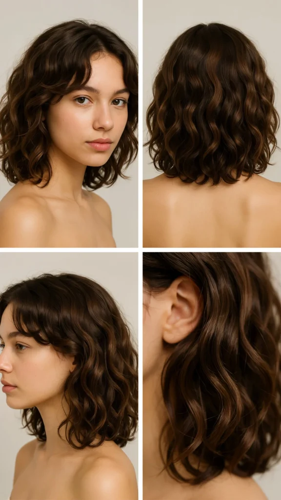 21. Dark Brown Layers for Curly Hair