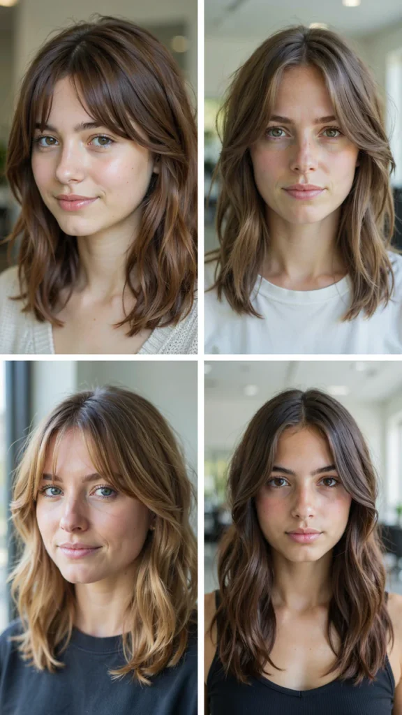 Shag Haircut With Bangs for Round Faces