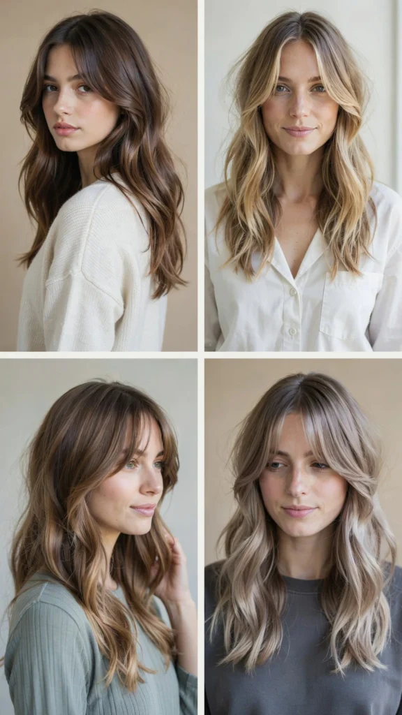 Long Choppy Layers With Curtain Face Framing