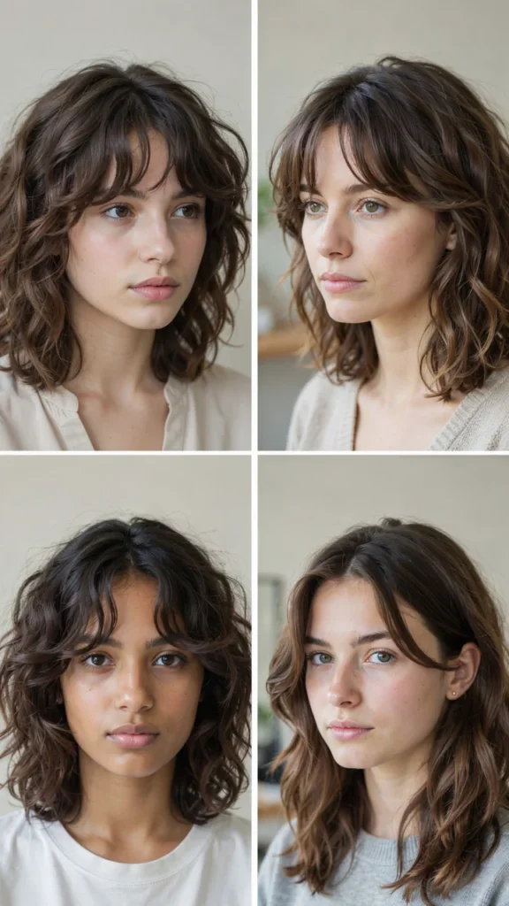 Curly Shag For Round Faces
