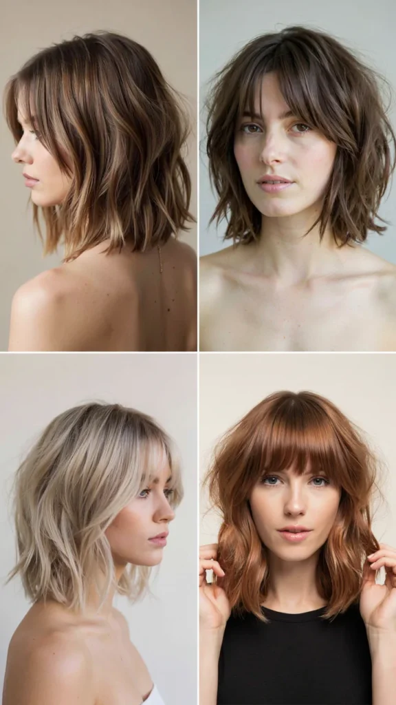 Modern Shag Bob With Bangs