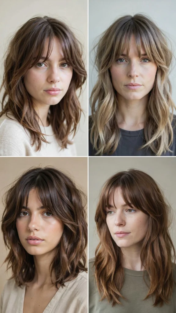 Choppy Wavy Layers With Piecey Bangs