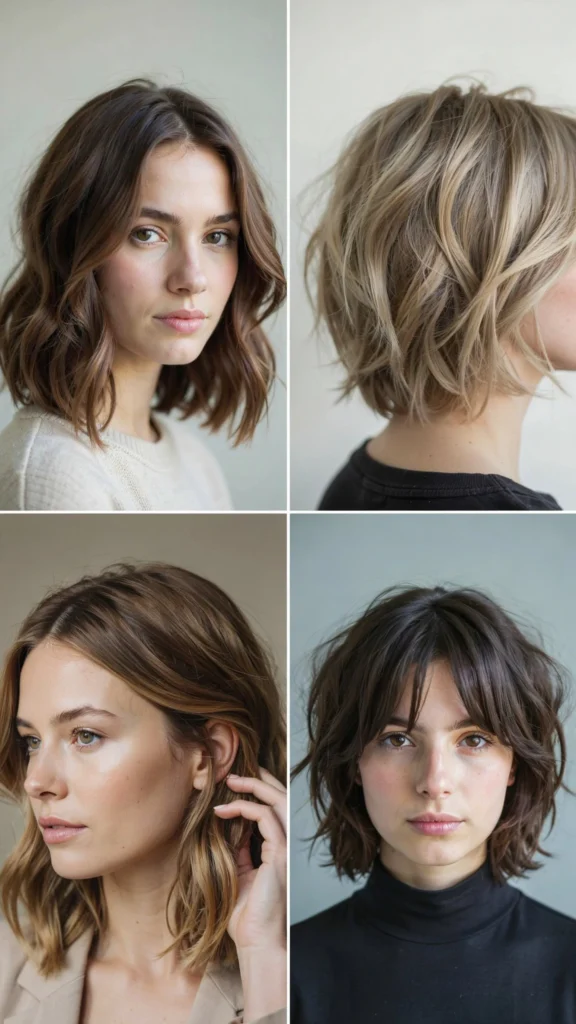  Short Wavy Layers for Thick Hair
