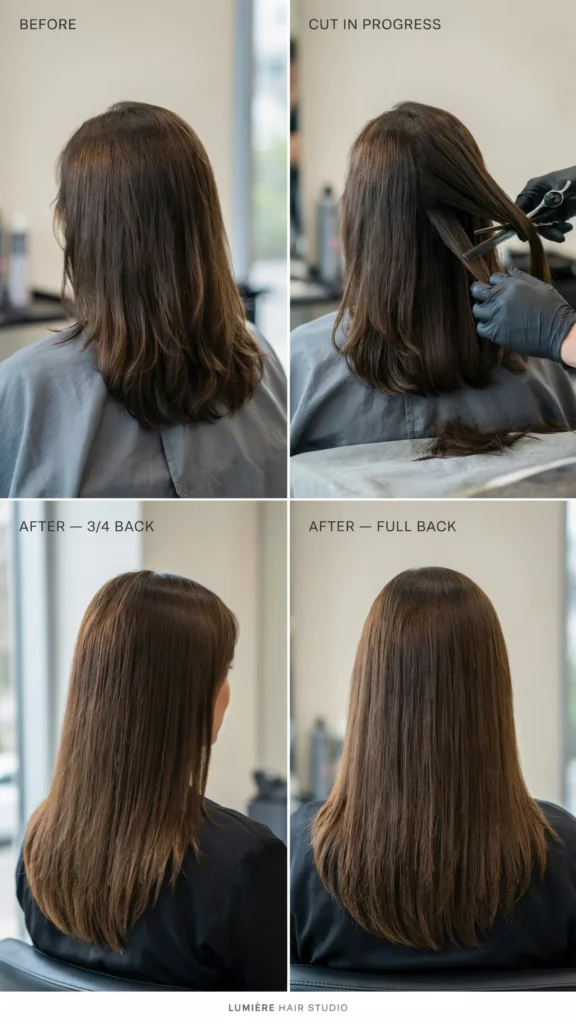 Long Brunette V-Cut Layers