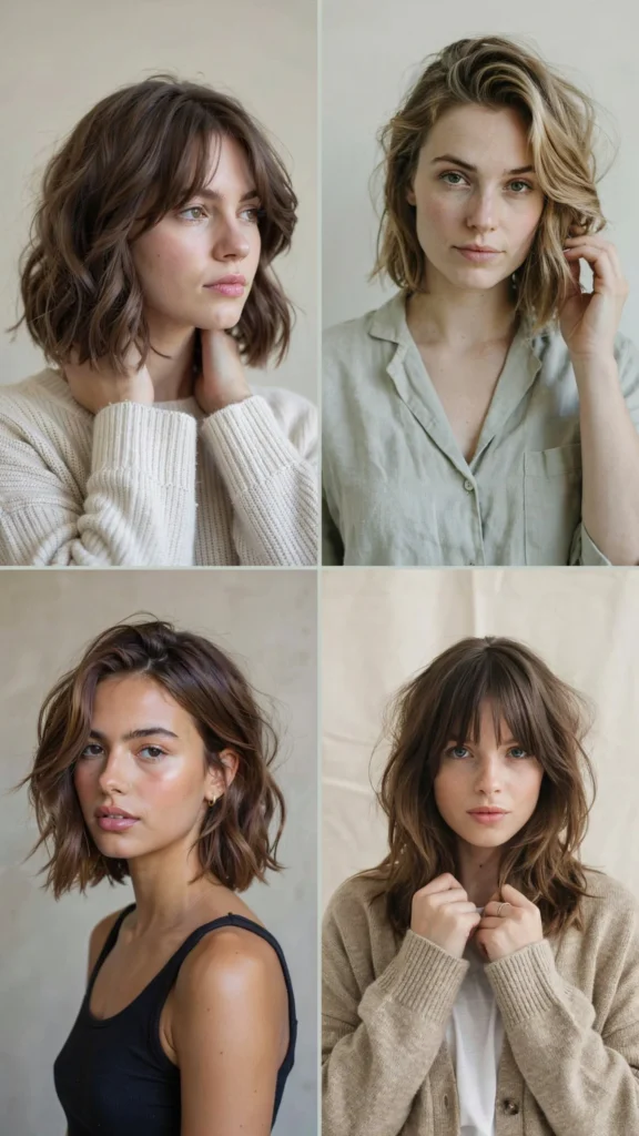 Short Wavy Layers With Air-Dry Styling