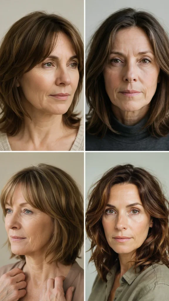 Brunette Shag With Soft Highlights