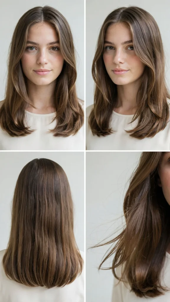 Brunette U-Cut with Long Layers