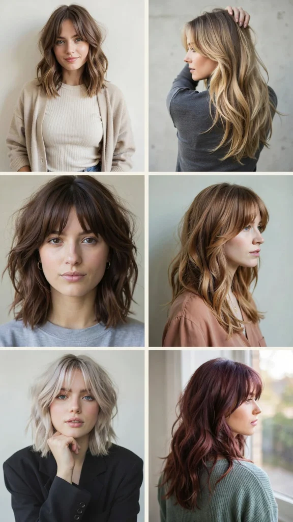  Wavy Shag Haircut With Bangs