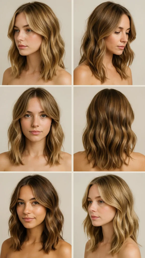 Medium Wavy Layers With Balayage