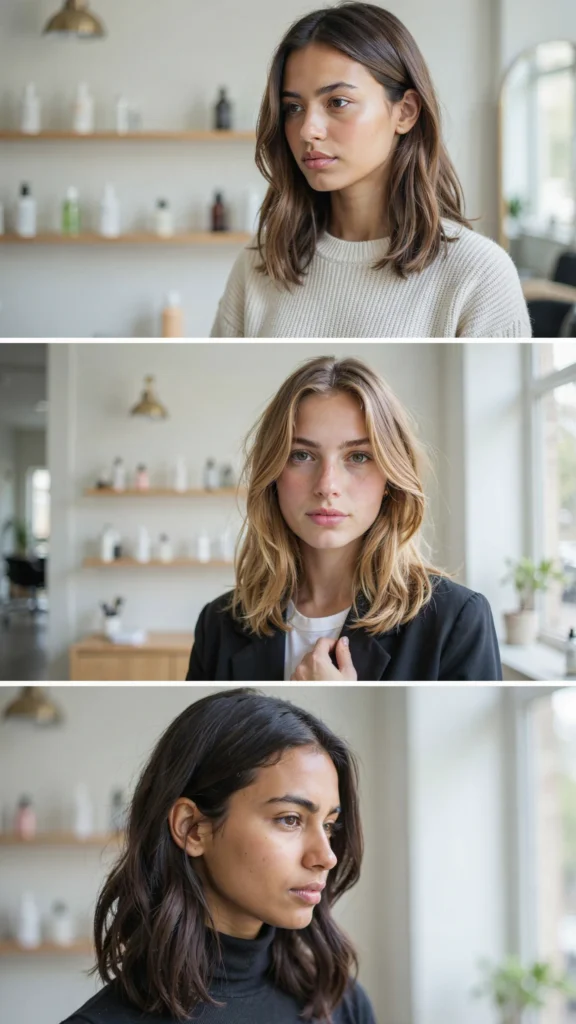 Medium Layers With No Bangs