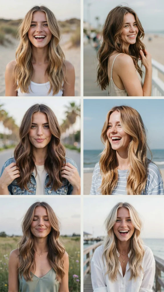  Long Layered Cut With Beach Waves
