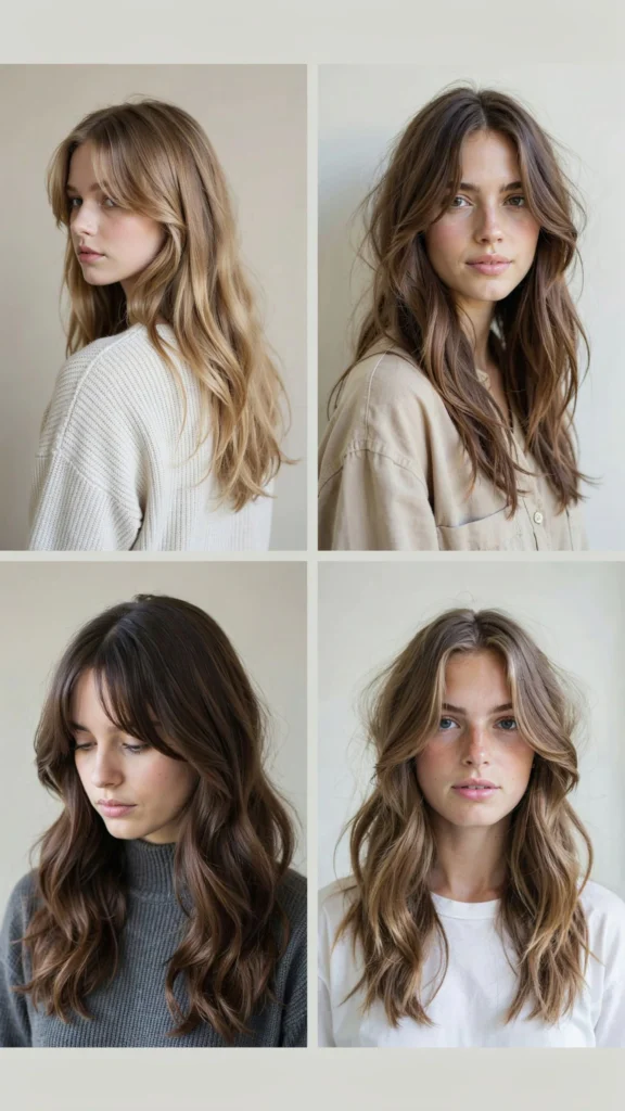 Long Wavy Hair With Piecey Bangs