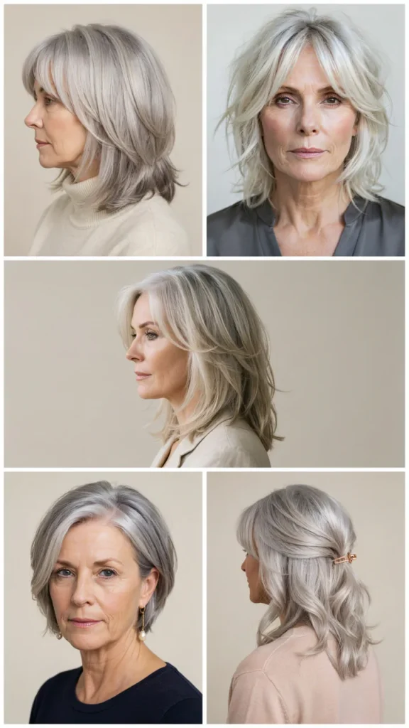 Short Shag With Gray Hair