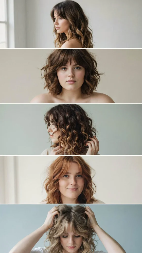 Curly Wolf Cut for Full Cheeks