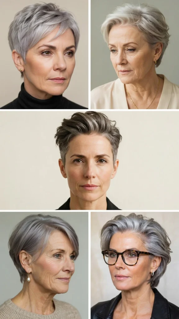 17. Gray Pixie with Modern Undercut
