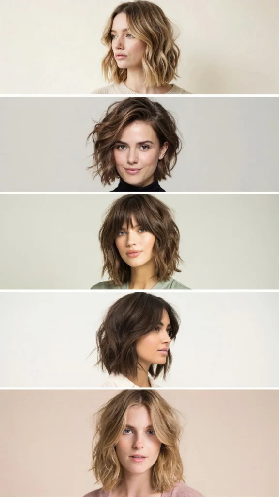 Short Wavy Layered Cut For Oval Faces