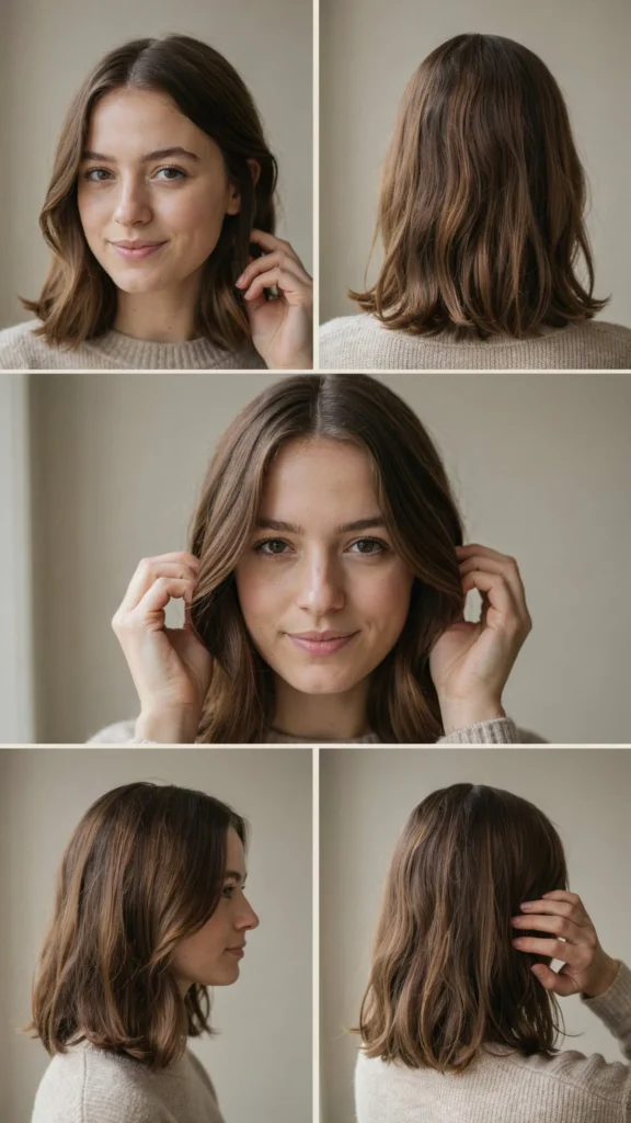 Side Part Layered Hair with Soft Ends Curl-In