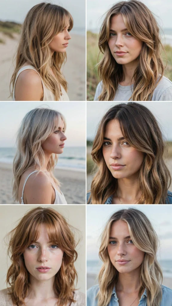 Long Beach Waves With Feathered Bangs