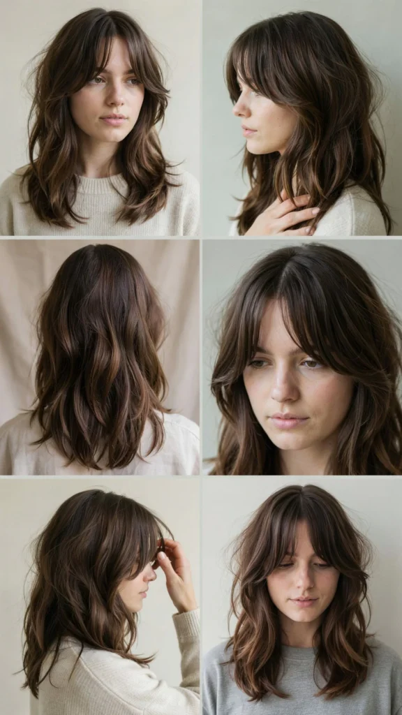 8. Long Shag Layers in Dark Brown Hair