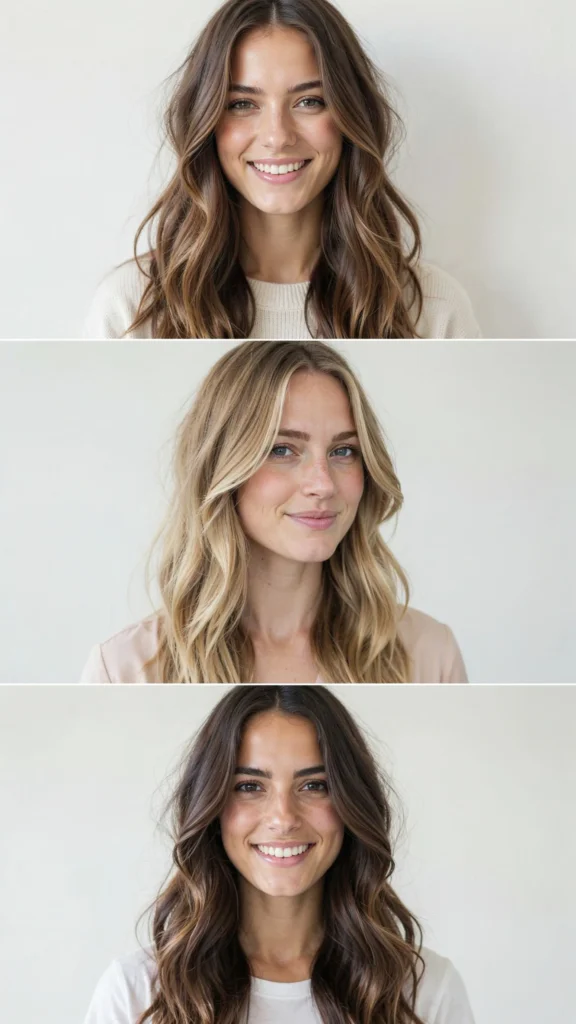 Soft Face-Framing Long Wavy Layers