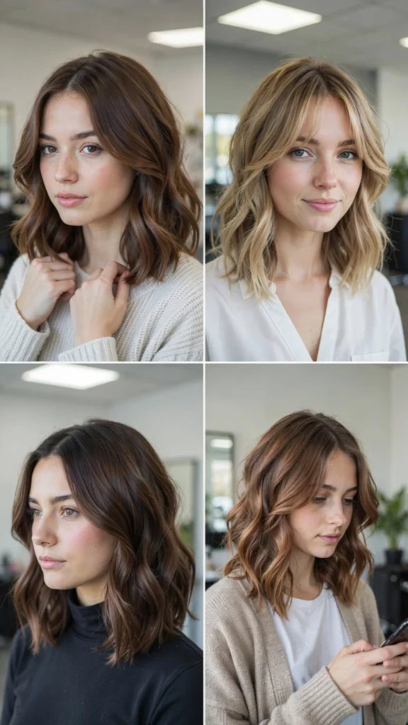 Chin-Length Wavy Layered Bob