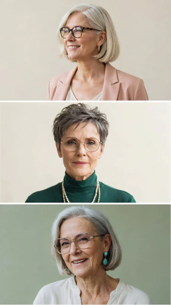 23. Elegant Short Cut With Glasses