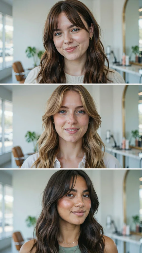 Long Haircut With Curtain Bangs