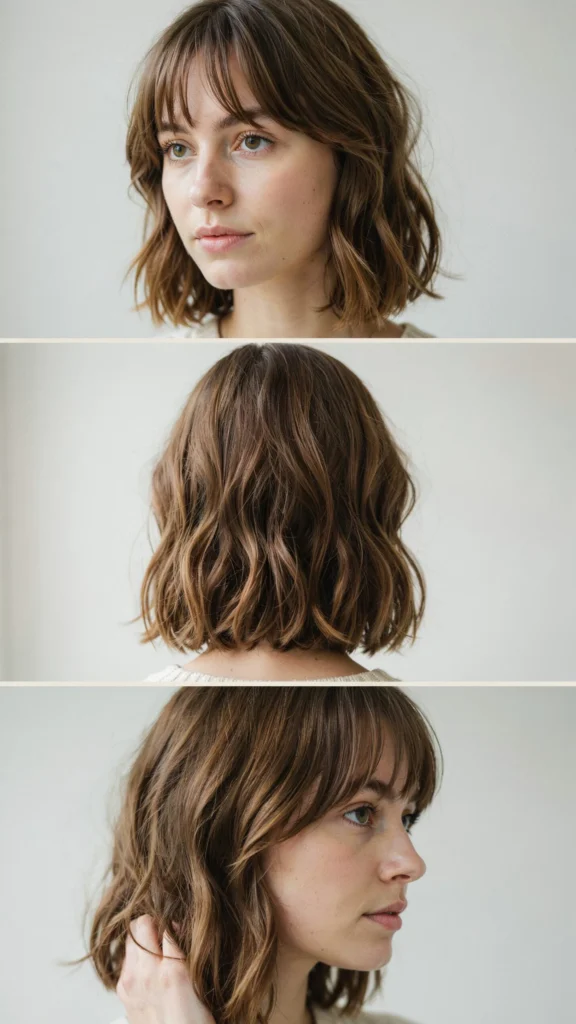 Short Wavy Bob With Curtain Bangs