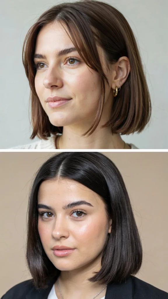 Chin-Length Bob With Side Bangs