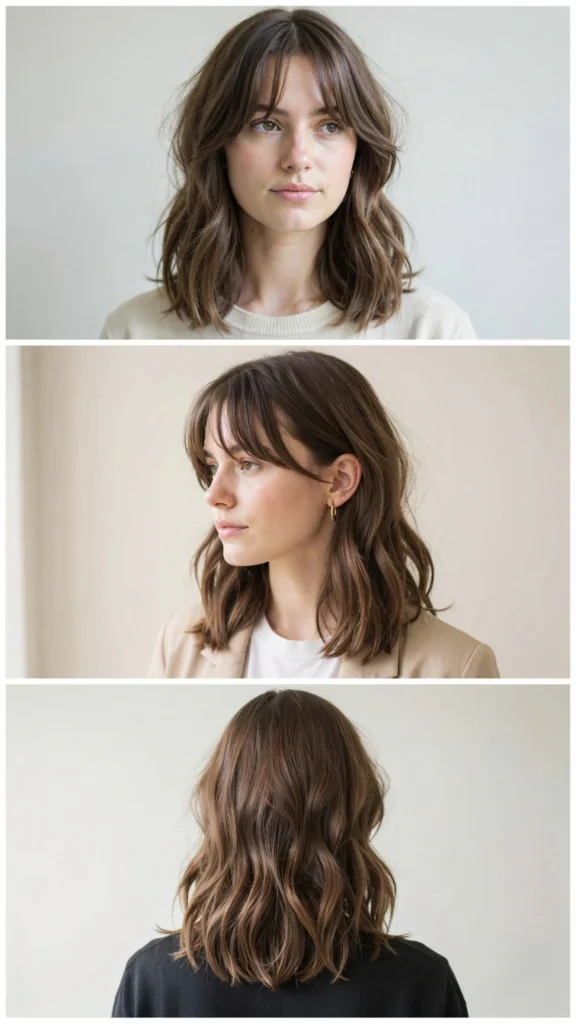 Wavy Lob With Curtain Bangs