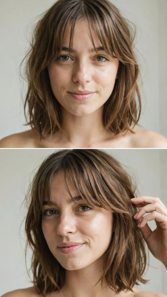 Medium Cut With Long Piecey Bangs
