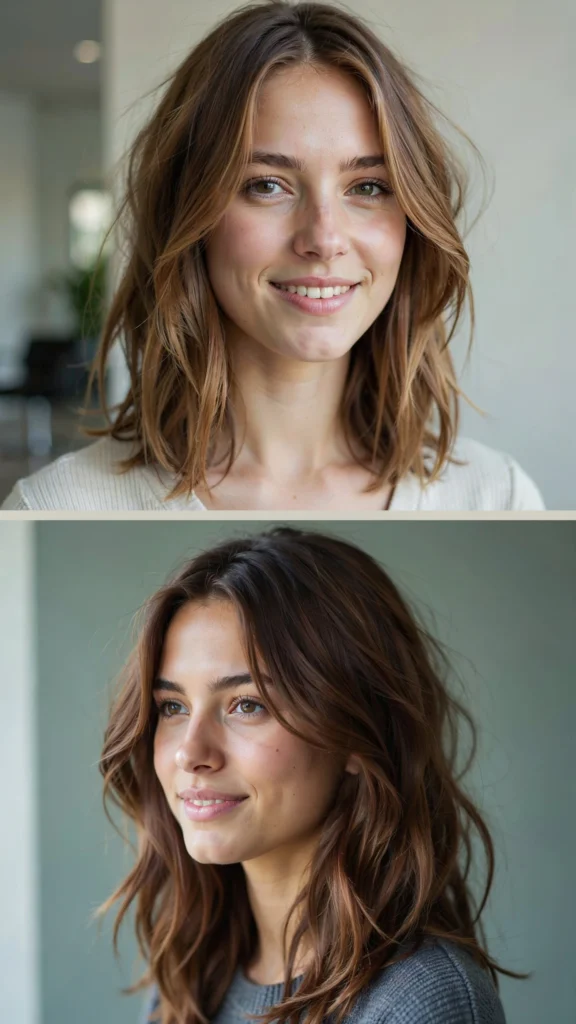  Choppy Long Layers With Bold Cheekbone Framing