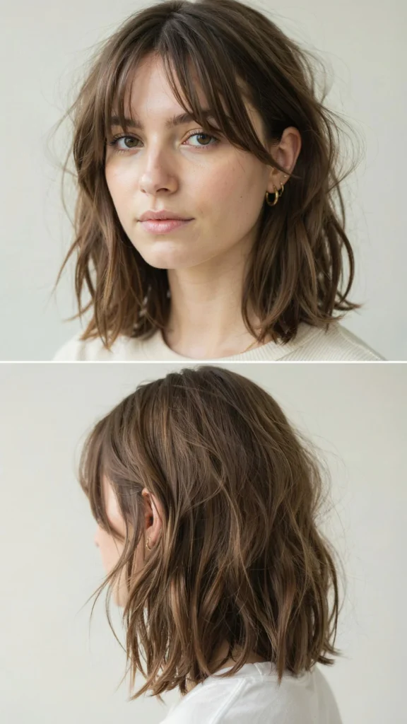 Messy Choppy Medium Layers With Face Framing