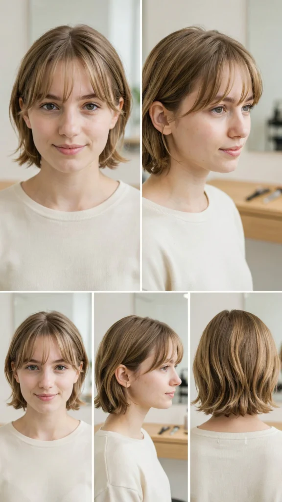 Short Bob With Curtain Bangs